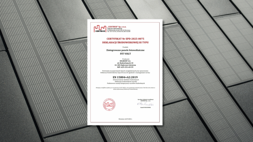EPD nyilatkozat – A SOLROOF panelek új ökológiai szabványokat állítanak fel a fotovoltaikus iparban